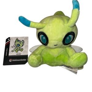 Pokemon Center Green Celebi Poke Doll Stuffed Plushie Toy  6"